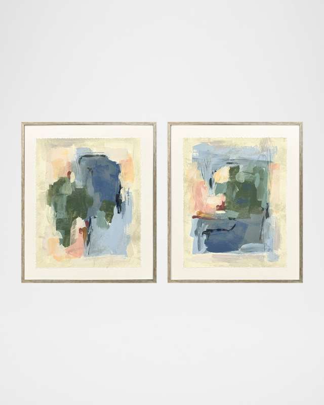 "Palette Map II" Framed Giclees by June Erica Vess, Set of 2